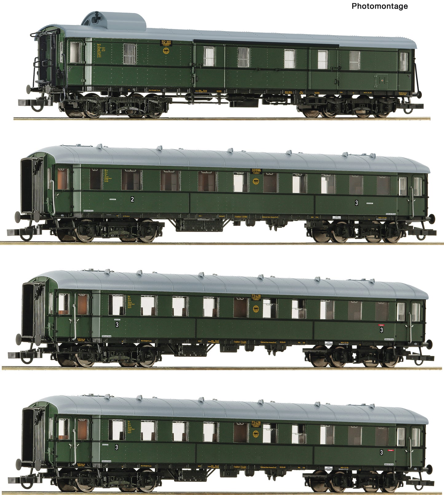 Roco DR Pw4u/C4u/BC4u/C4u Zwickau Coach Set (4) IV HO Gauge RC6200056