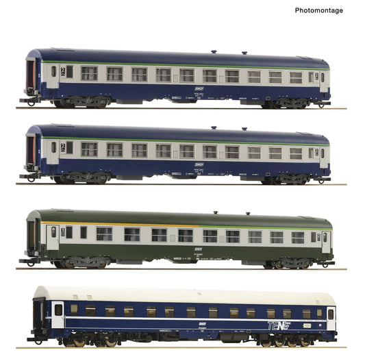 Roco SNCF Arlberg Express Bc9/A4B5x/WLAB Coach Set (4) IV RC6200080 HO Gauge