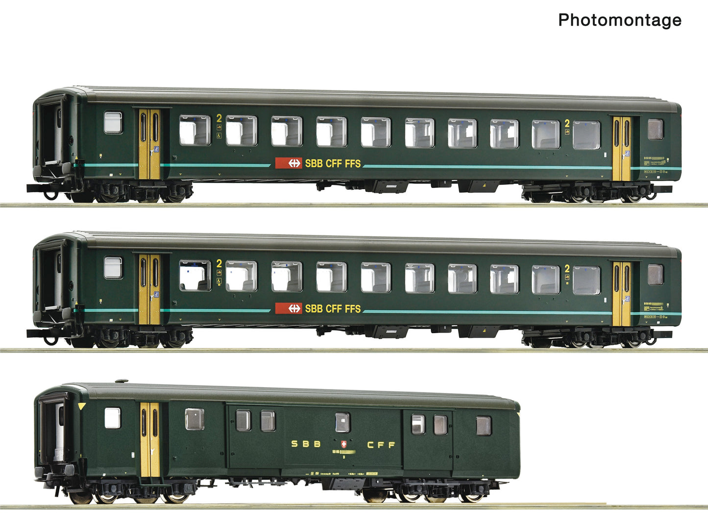 Roco SBB IR1617 EW II B/D Coach Set (3) V RC6200090 HO Gauge