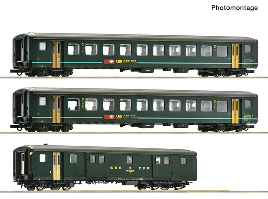 Roco SBB IR1617 EW II B/D Coach Set (3) V RC6200090 HO Gauge