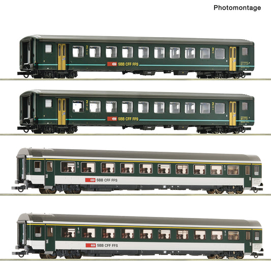 Roco SBB IR1617 B/A Coach Set (4) V RC6200091 HO Gauge