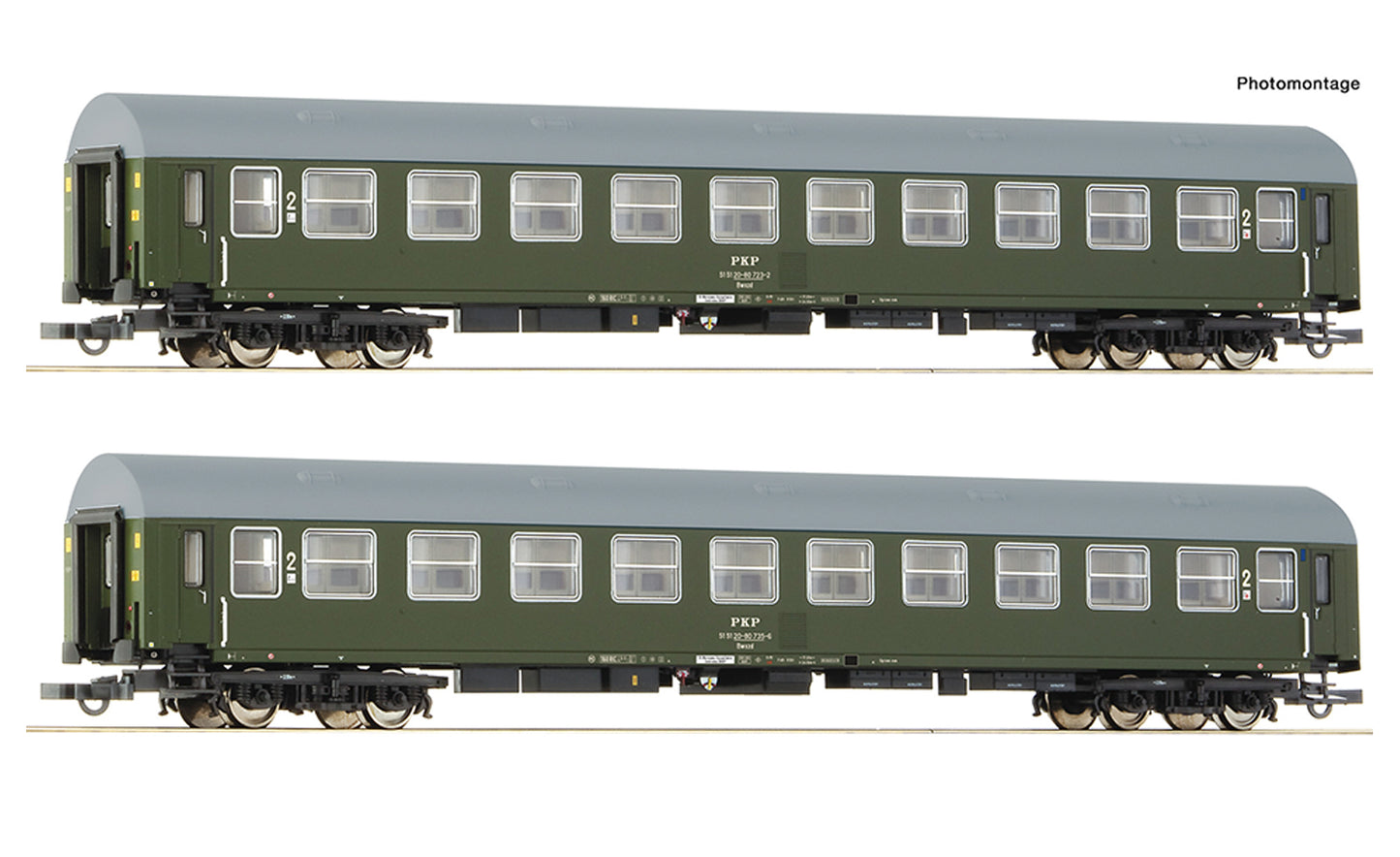 Roco PKP Bwxd 2nd Class Coach Set (2) IV RC6200102 HO Gauge