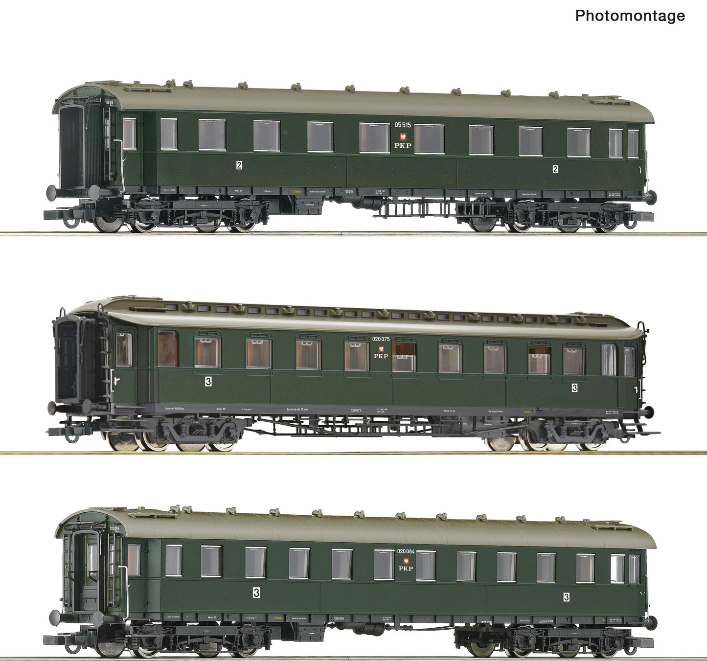 Roco PKP Bhxz/Chxz Express Coach Set (3) III RC6200112 HO Gauge