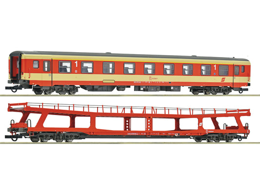 Roco OBB D704 Express Train Ampz/DDm Coach Set (2) V RC6200129 HO Gauge