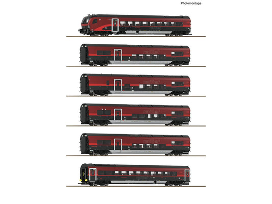 Roco 6200178 OBB Railjet 2 Coach Set 1 (6) VI HO Gauge
