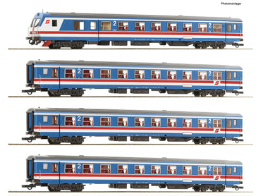 Roco 6200200 OBB Valousek Bmpzs/Bmpz-I Coach Set (4) V HO Gauge