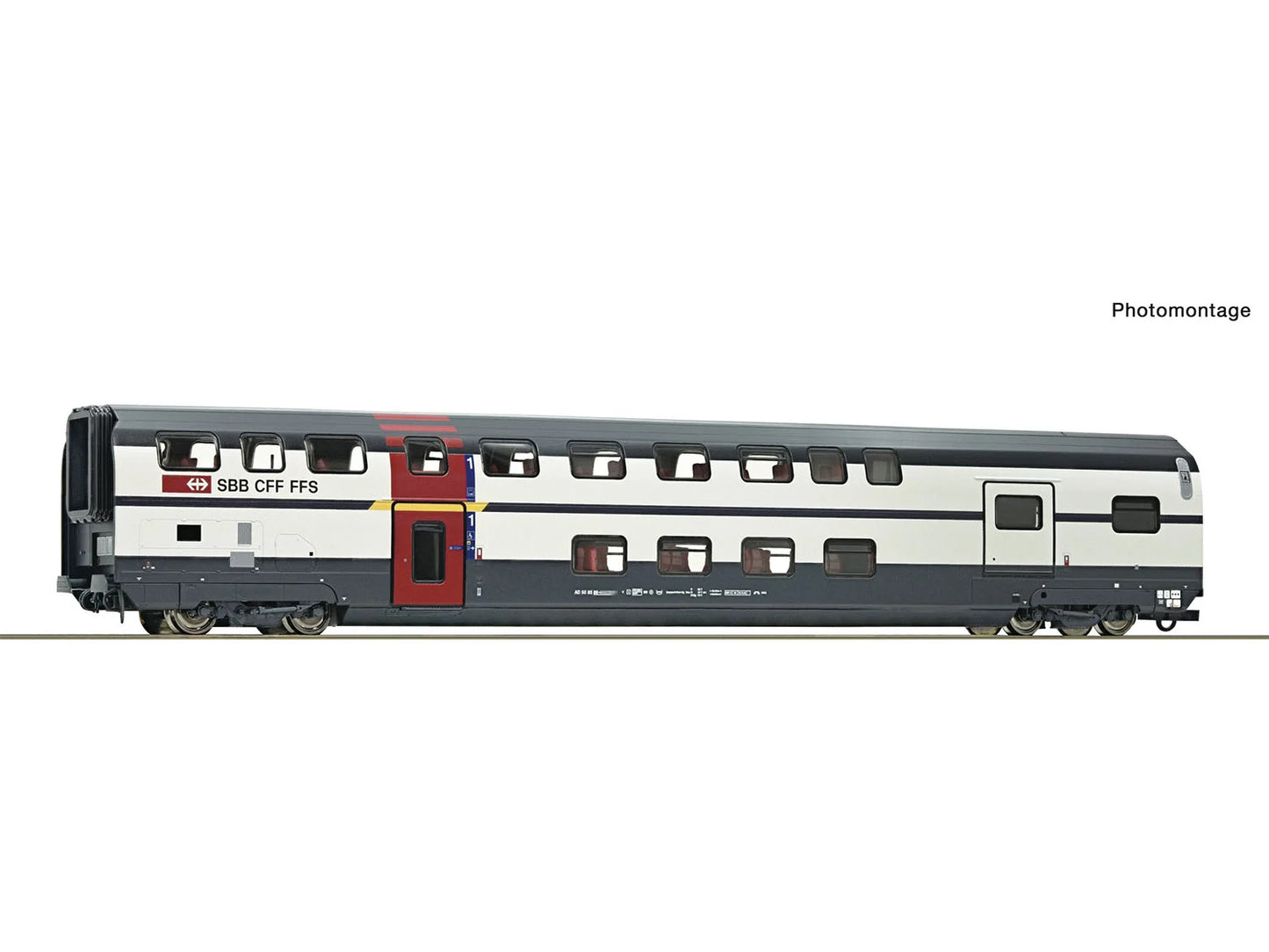 Roco 6200214 SBB AD IC2000 1st Class Bi-Level Coach w/Luggage Cmpt V HO Gauge