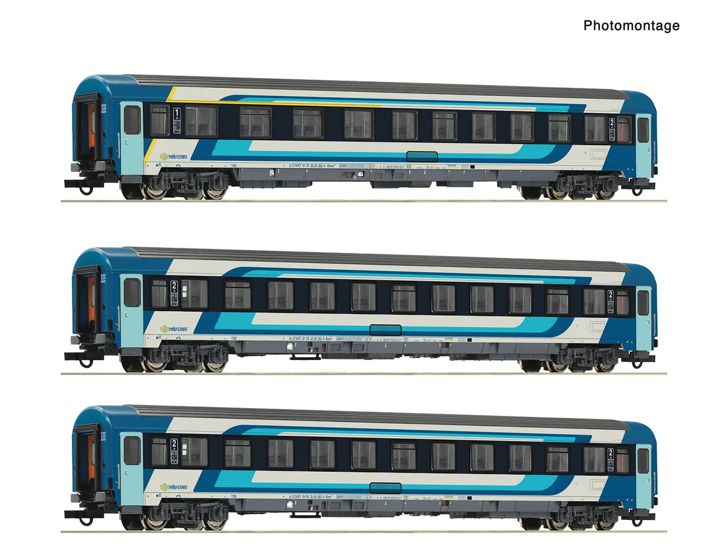 Roco 6200228 MAV-Start Abmz/Bmz Eurofima Express Coach Set (3) VI HO Gauge