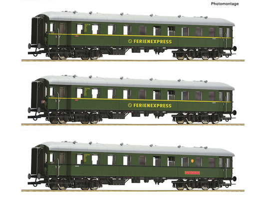 Roco 6200235 DB C4ywe/CR4ywe Ferienexpress Coach Set (3) III HO Gauge