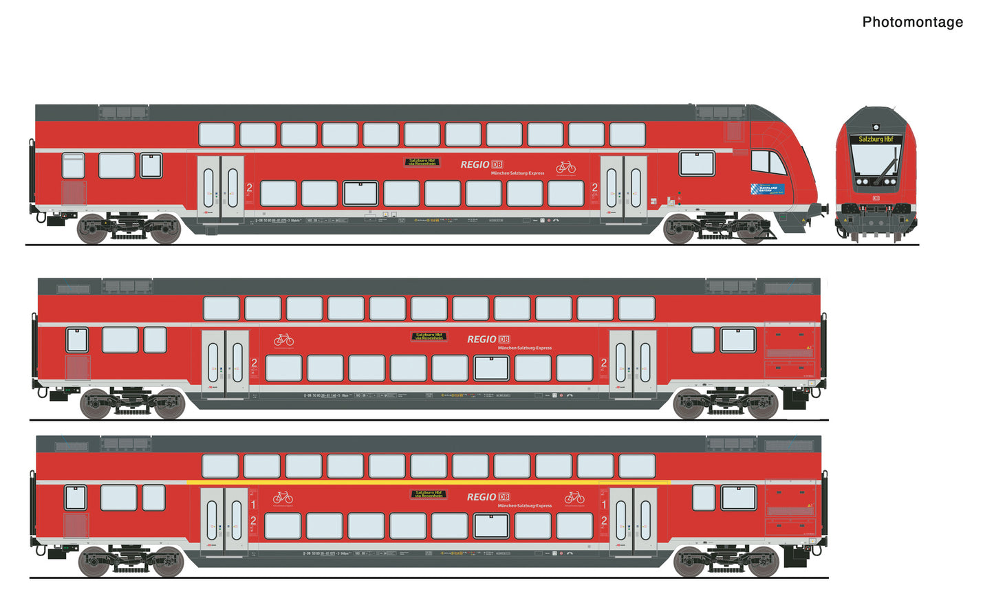 Roco DBAG Dvpbzfa/DABdpza/Dbpza Bi-Level Coach Set (3) VI RC6210144 HO Gauge