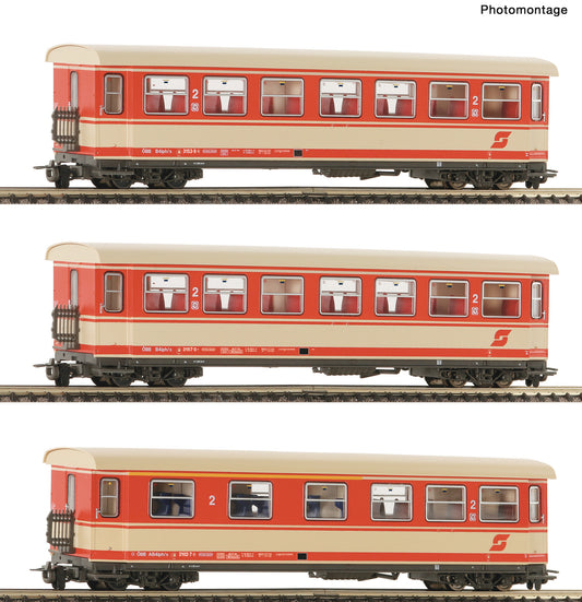 Roco OBB B4ip/s 2nd Class Coach Set (3) IV RC6240004 HOe Gauge