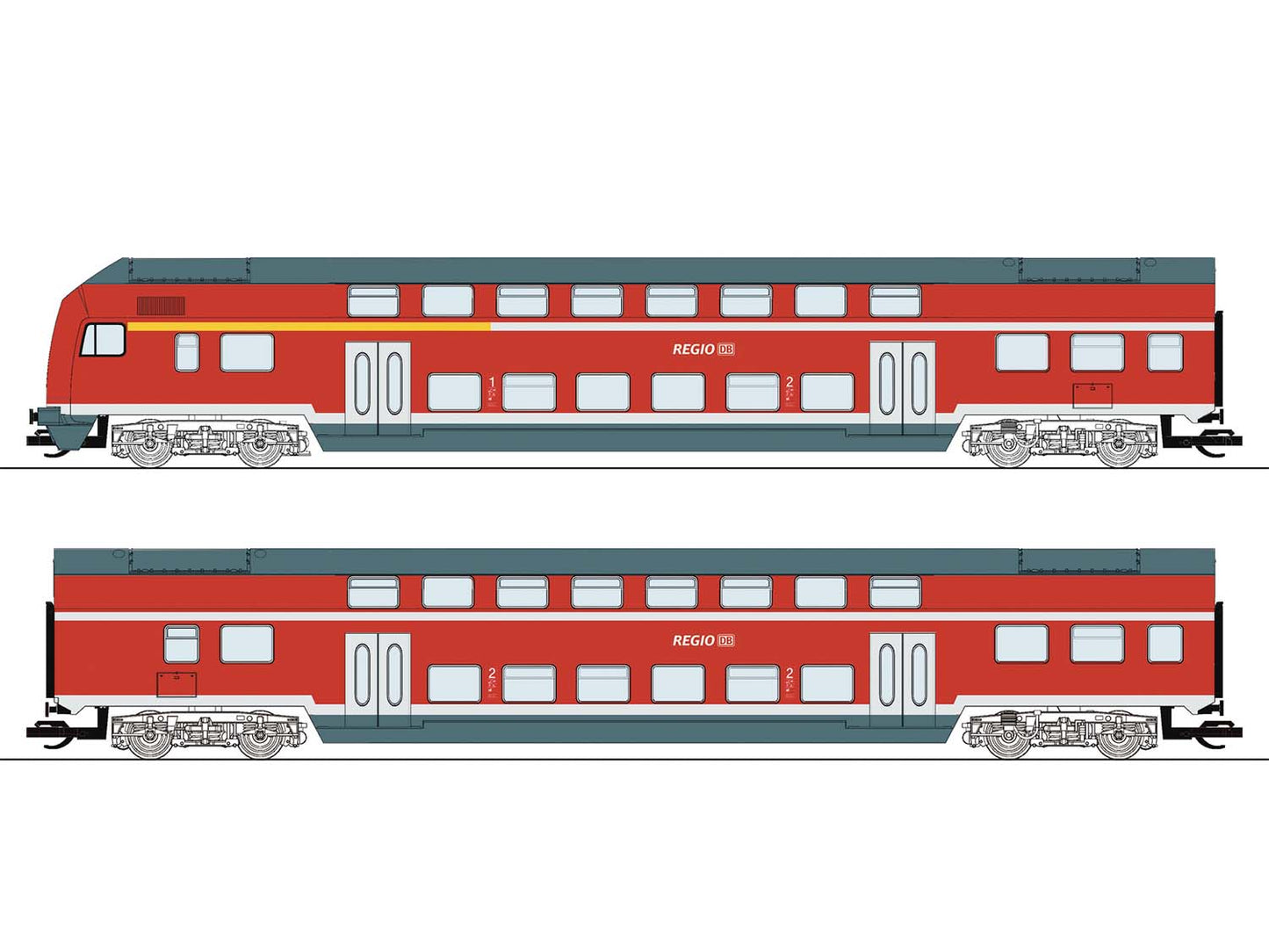 Roco DBAG DABbuzfa/DBuza Bi-Level Coach Set (2) VI RC6280008 TT Gauge
