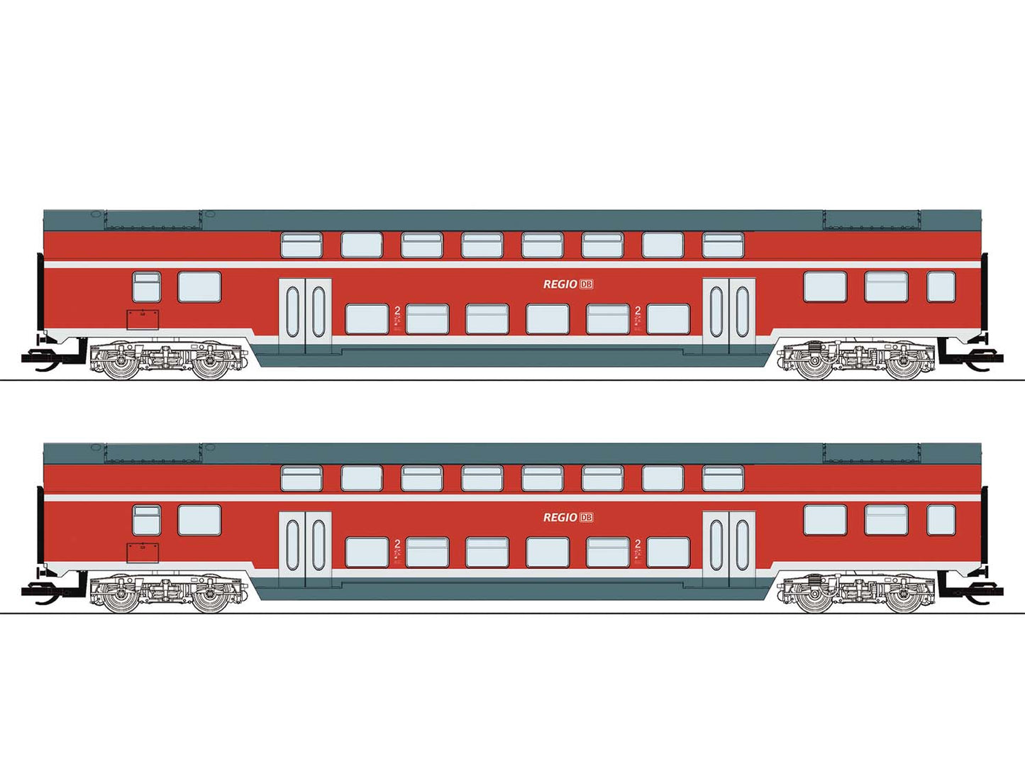 Roco DBAG DBuza Bi-Level Coach Set (2) VI RC6280009 TT Gauge