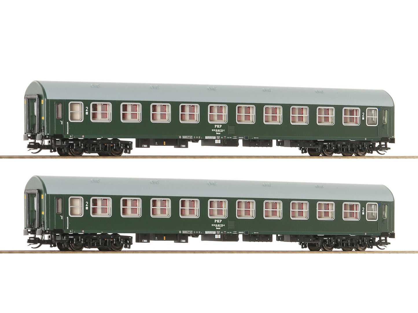 Roco PKP Bwxzd 2nd Class Coach Set (2) IV RC6280043 TT Gauge