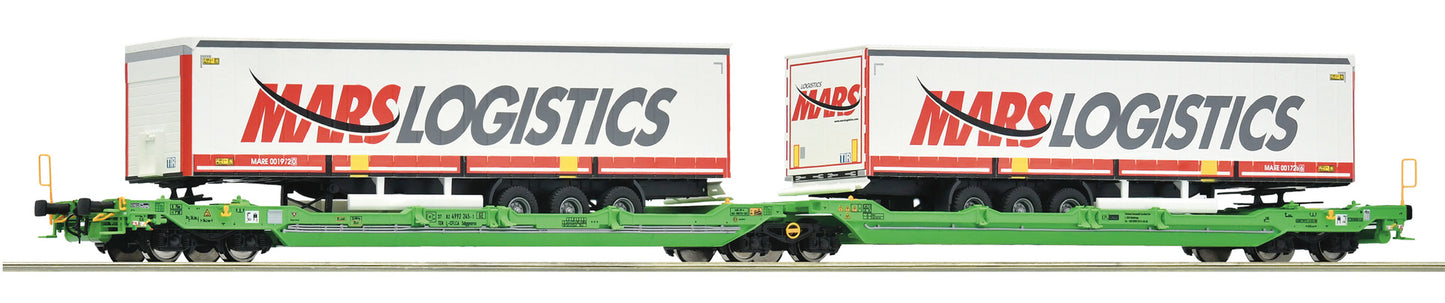 Roco CFL Cargo T3000e Dbl Pocket Wagon w/Mars Trailer Load VI RC6600005 HO Gauge
