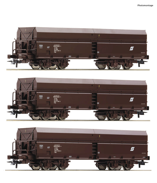 Roco OBB Fals Self Unloading Wagon Set (3) IV HO Gauge RC6600071