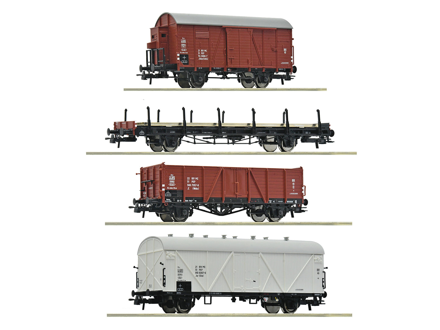 Roco PKP Gklm/KKp/E/Icr Wagon Set (4) IV HO Gauge RC6600101
