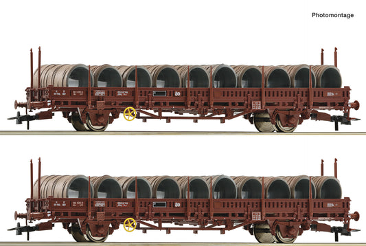 Roco SNCF Ks Swivel Type Stake Wagon w/Wire Reel Load Set(2) IV 6600119 HO Gauge