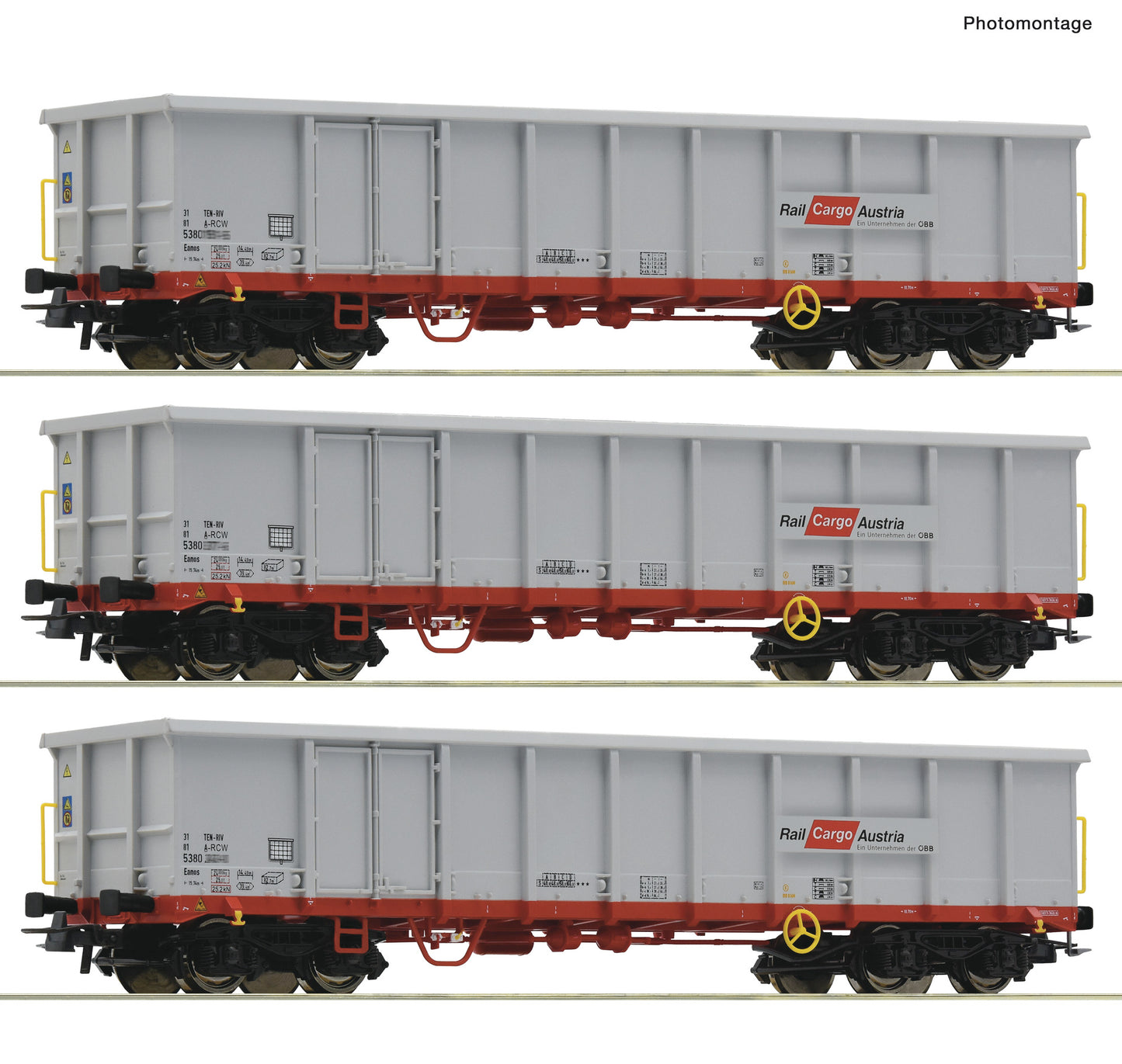 Roco Rail Cargo Austria Eanos Gondola Set (3) VI RC6600121 HO Gauge