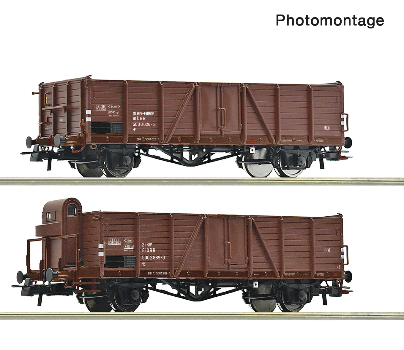 Roco OBB Open Wagon Set (2) IV RC6600123 HO Gauge
