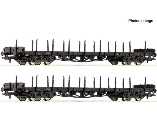 Roco 6600142 DB Rs680 Bogie Stake Wagon Set (2) IV HO Gauge