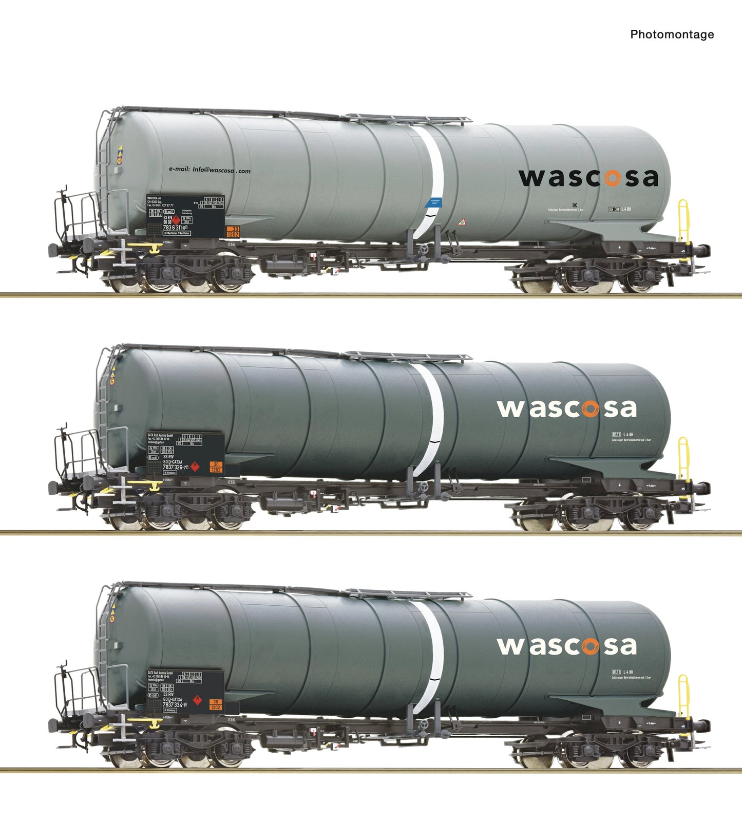 Roco Wascosa Zacns Bogie Tank Wagon Set (3) V RC6600143 HO Gauge
