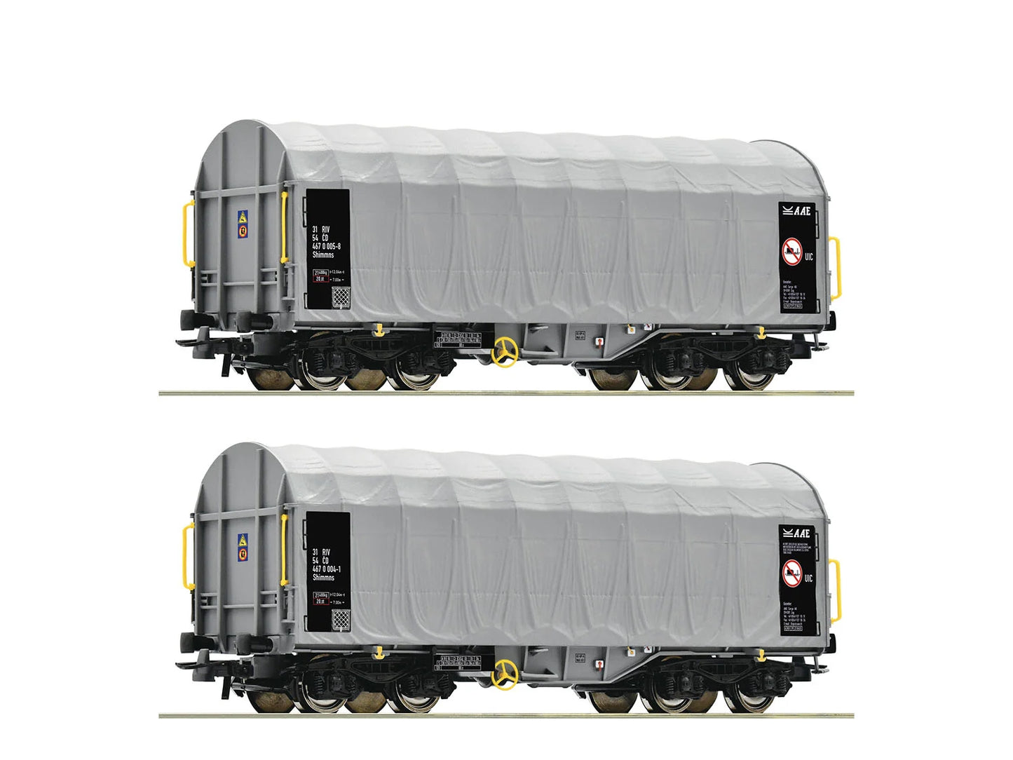 Roco 6600144 CD Shinnbs Sliding Tarpaulin Wagon Set (2) V HO Gauge