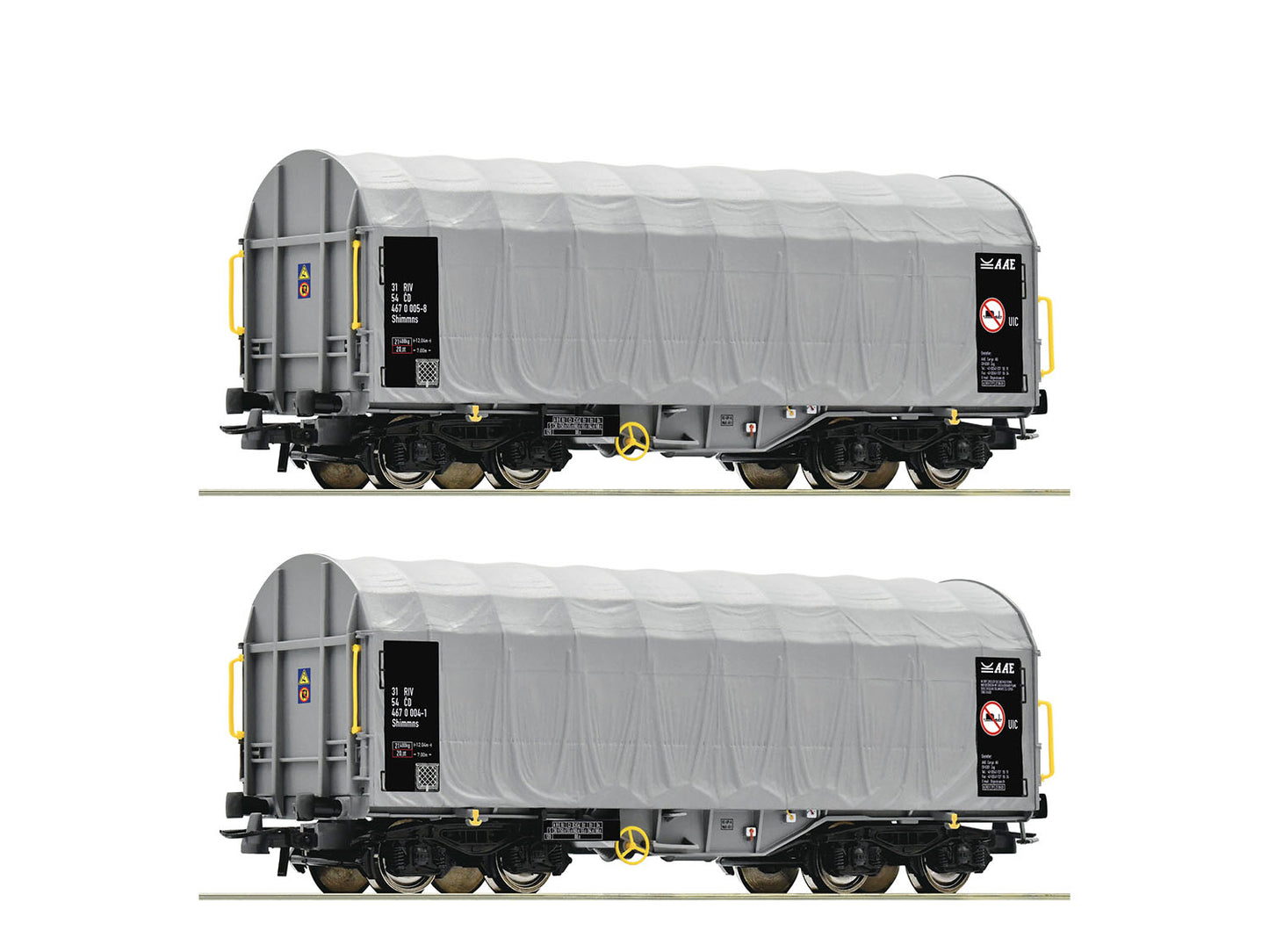 Roco CD Shimmns Sliding Tarpaulin Wagon Set (2) V RC6600144 HO Gauge