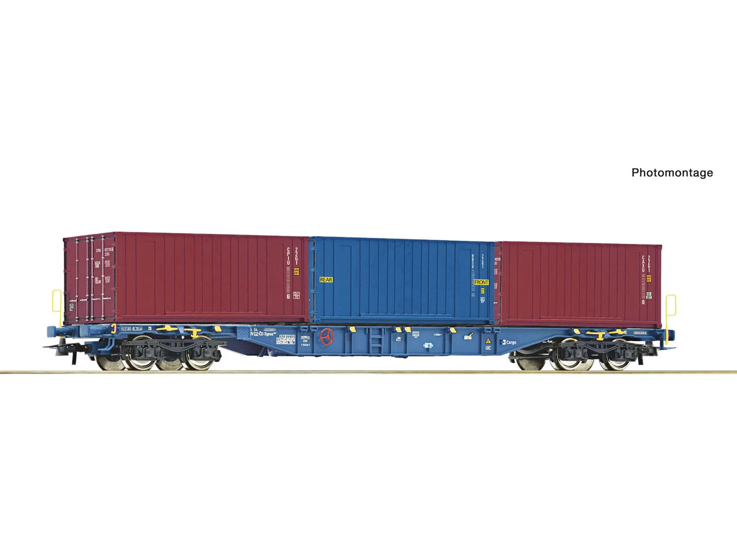 Roco 6600145 CD Cargo Sgnss Bogie Flat Wagon w/Container Load VI HO Gauge