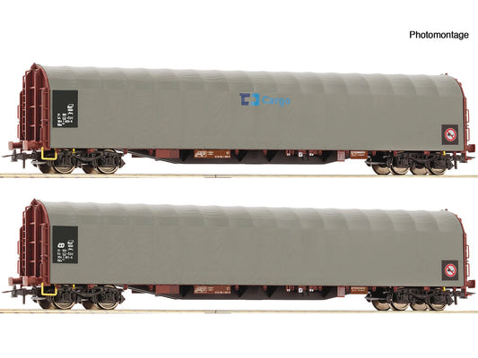 Roco 6600159 CD Cargo Rils-y Sliding Tarpaulin Wagon Set (2) VI HO Gauge