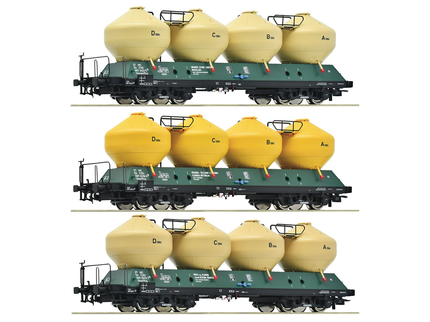 Roco CSD Raj Silo Wagon Set (3) IV RC6600177 HO Gauge