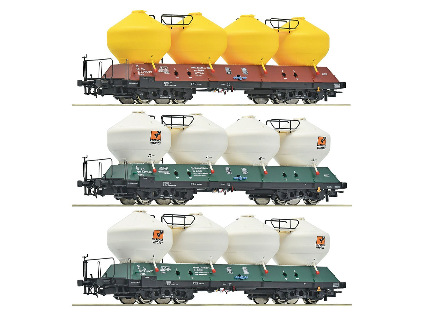 Roco CD Uacs Silo Wagon Set (3) VI RC6600180 HO Gauge