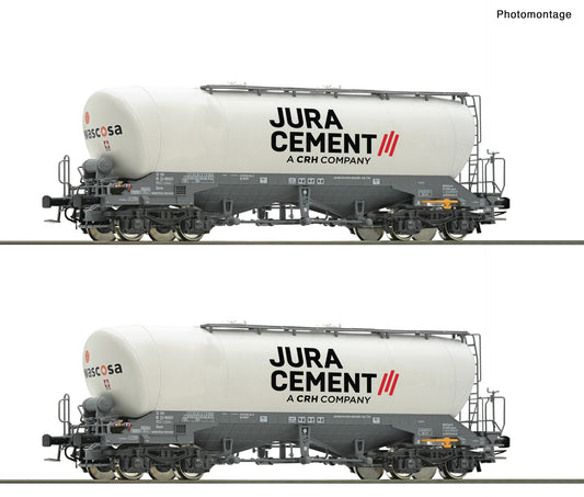 Roco Wascosa/Jura Cement Uacns Bogie Silo Wagon Set (2) VI RC6600191 HO Gauge