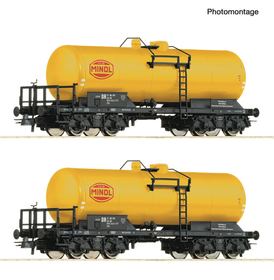 Roco DR Minol Bogie Tank Wagon Set (2) IV RC6600199 HO Gauge