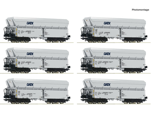 Roco 6600220 GATX Falns Self Unloading Hopper Wagon Set (6) VI HO Gauge