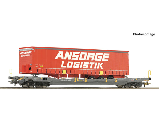 Roco 6600222 Hupac T5 Pocket Wagon w/Ansorge Logistik Trailer Load VI HO Gauge