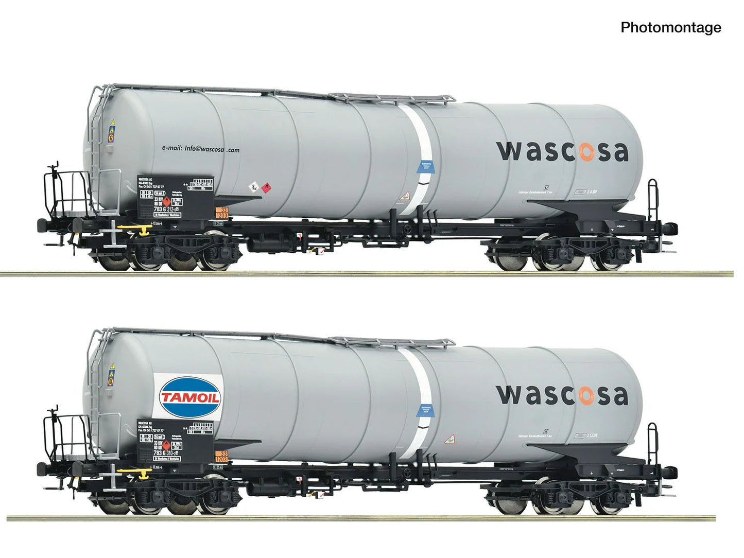 Roco 6600232 Wascosa Zacns Bogie Tank Wagon Set (2) VI HO Gauge