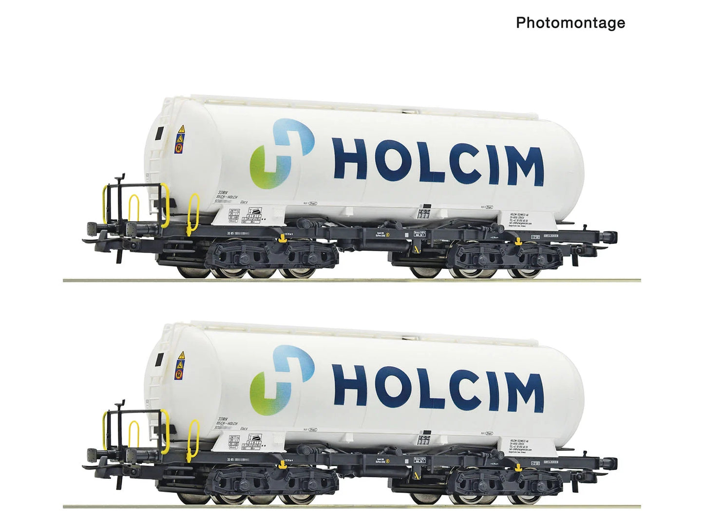 Roco 6600233 Holcim Uacs Bogie Silo Wagon Set (2) VI HO Gauge