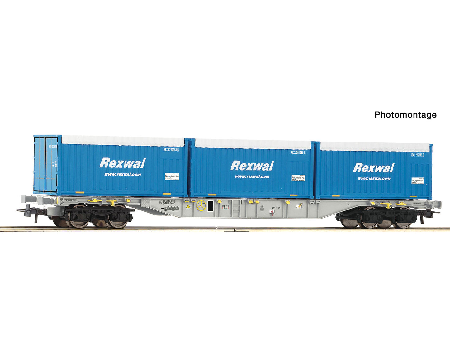 Roco 6600234 AAE Sgns Bogie Flat Wagon w/Rexwal Container Load VI HO Gauge
