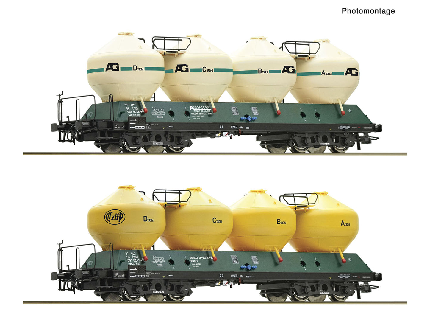 Roco 6600236 CSD Uacs451.1 Silo Wagon Set (2) IV HO Gauge