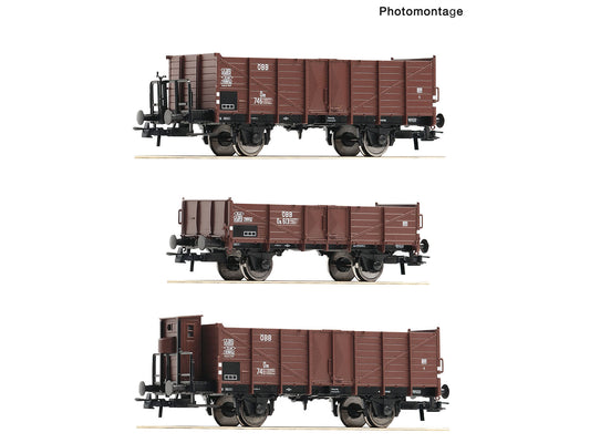 Roco 6600250 OBB Om/Oa Open Wagon Set (3) III HO Gauge