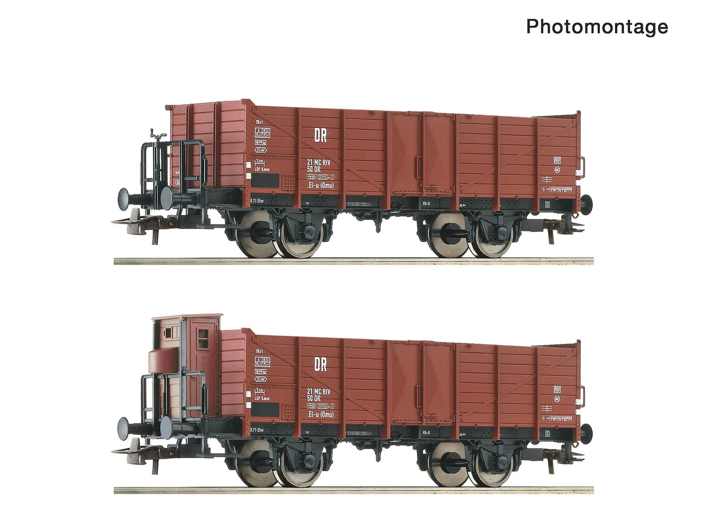 Roco 6600253 DR Omu Open Wagon Set (2) III HO Gauge
