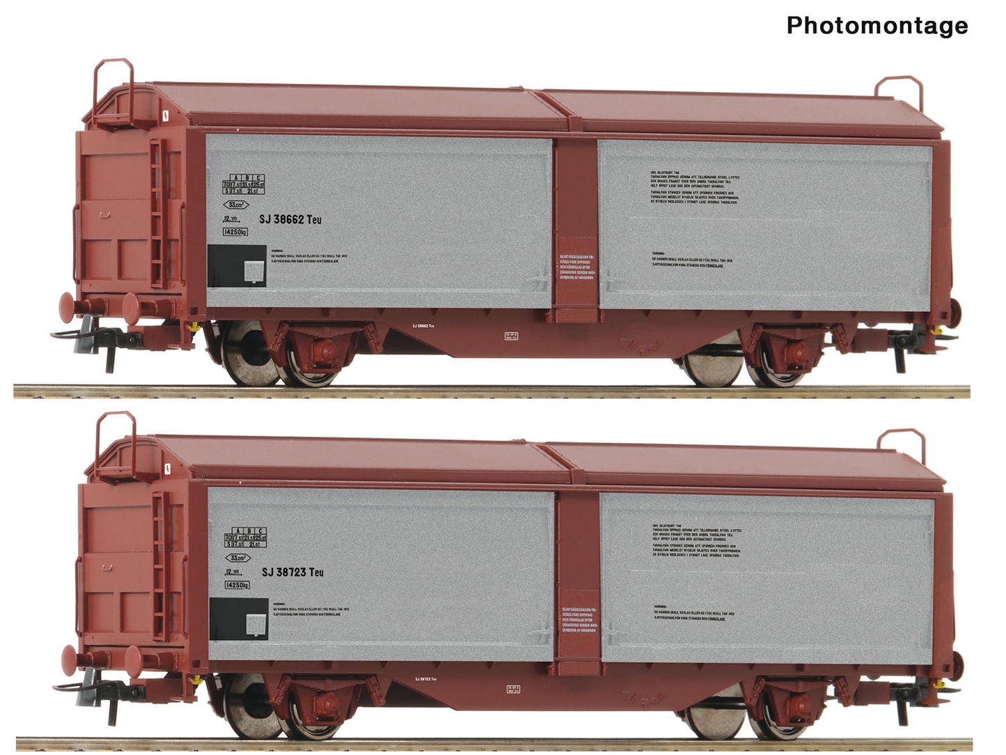 Roco 6600257 SJ Tou Sliding Roof/Wall Wagon Set (2) IV HO Gauge