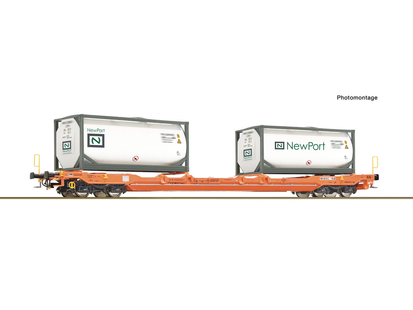 Roco 6600275 Wascosa T5 Pocket Wagon w/Tanktainers Load VI HO Gauge
