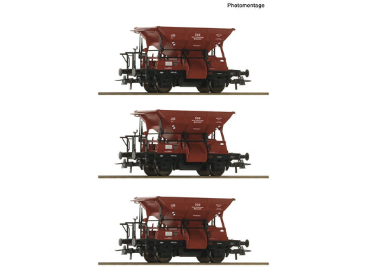 Roco 6600283 OBB Talbot Ballast Hopper Wagon Set (3) III HO Gauge