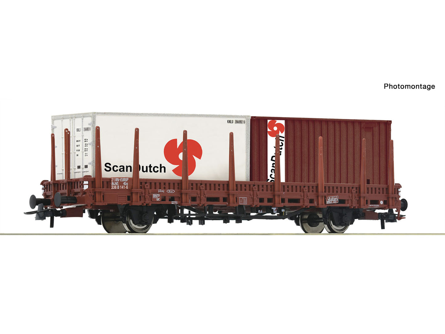 Roco 6600289 NS Kls Stake Wagon w/ScanDutch Containers Load IV HO Gauge