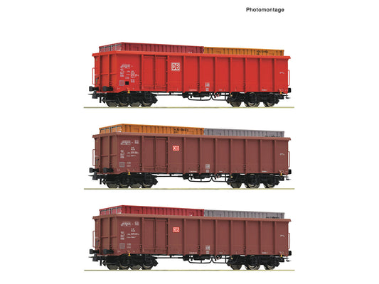 Roco 6600291 DBAG Eanos-x055 Gondola Set (3) VI HO Gauge