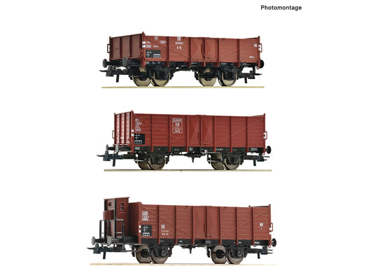 Roco 6600303 DB O10/Om12 Open Wagon Set (3) III HO Gauge