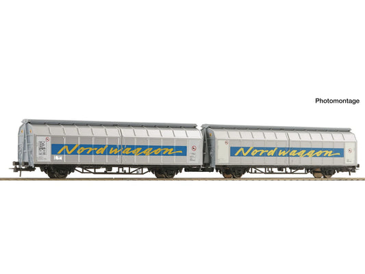 Roco 6600311 Transwaggon Himrrs Sliding Wall Wagon Double Unit VI HO Gauge