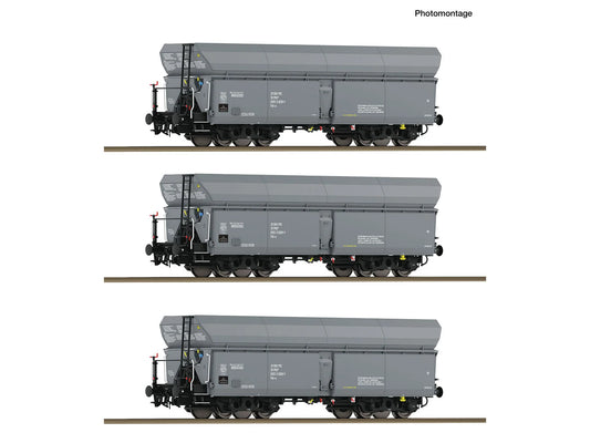 Roco 6600324 PKP Wap Self Unloading Hopper Wagon Set (3) IV HO Gauge